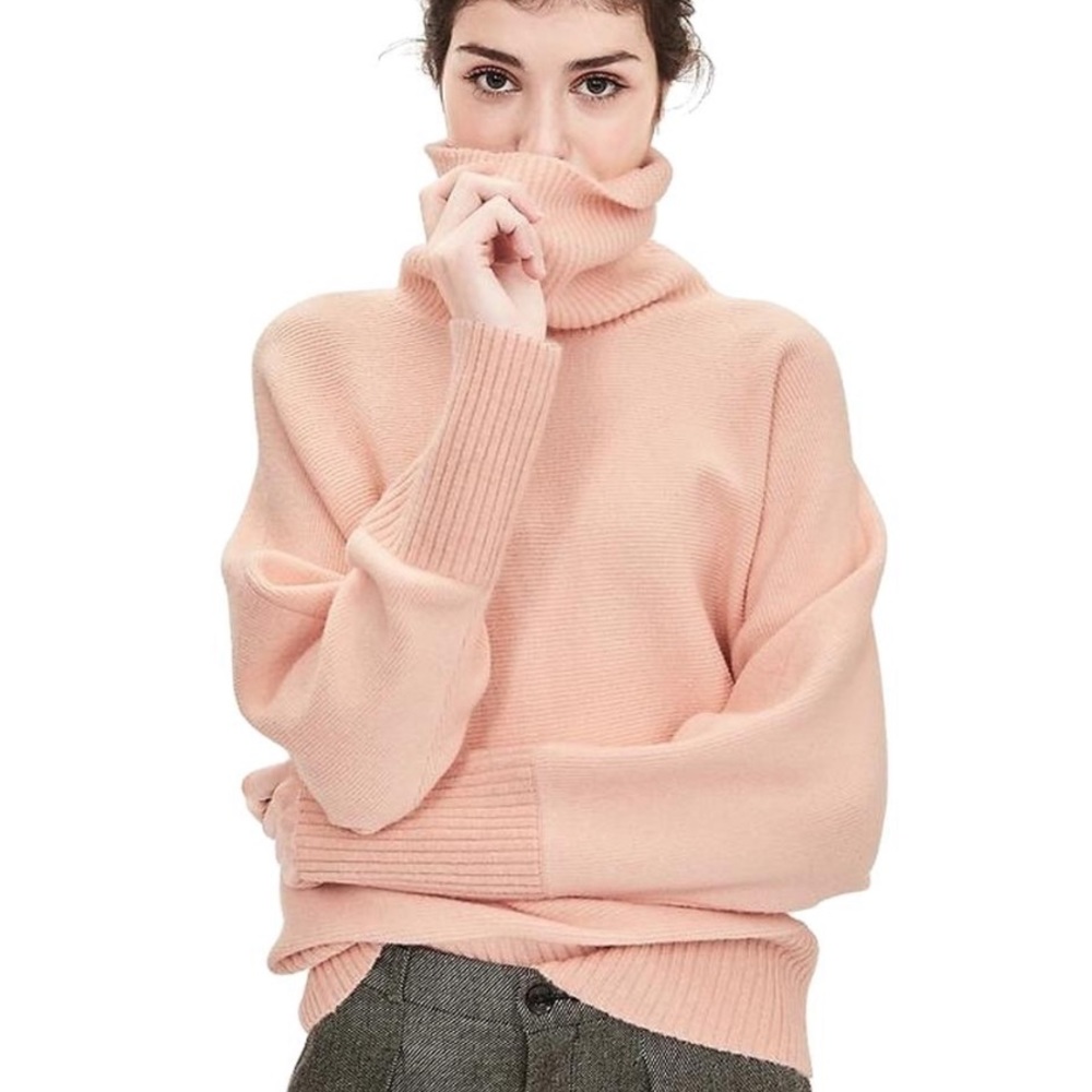 Banana Republic Oversized Pink Turtleneck …